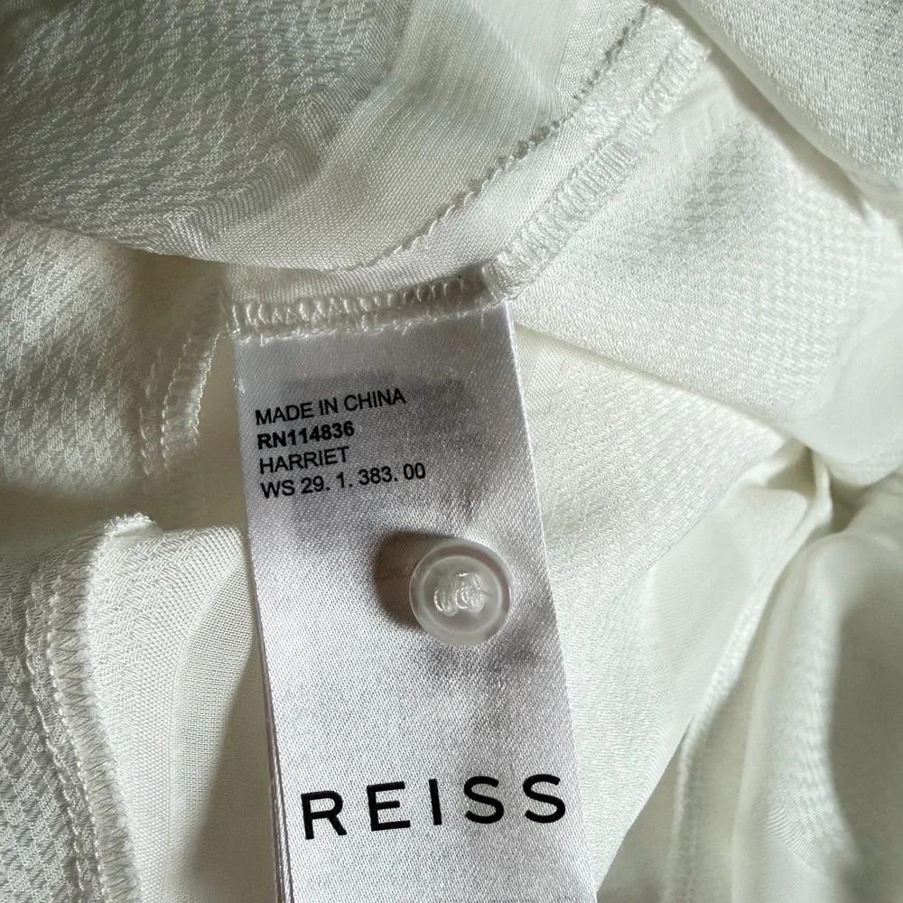 New! Reiss Harriet white ladder trim flippy long sleeve dress 41267